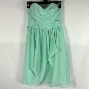 Youth Strapless Aqua Fully Lined Mini Dress
